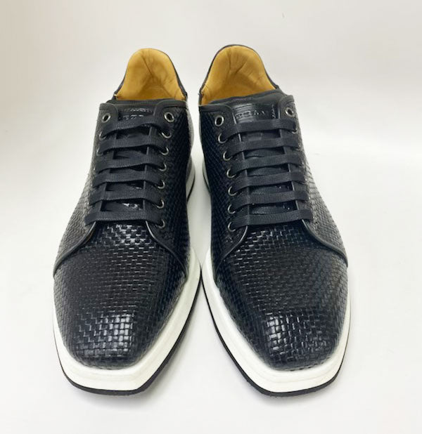 Mezlan Woven Calfskin Oxford - Black