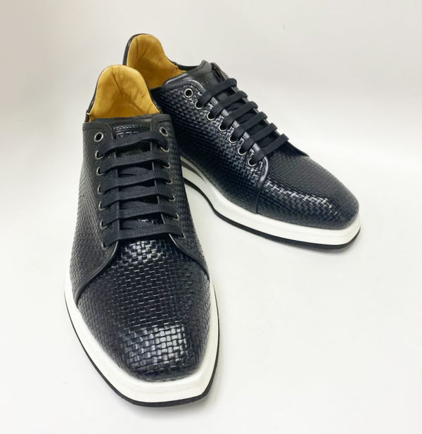 Mezlan Woven Calfskin Oxford - Black