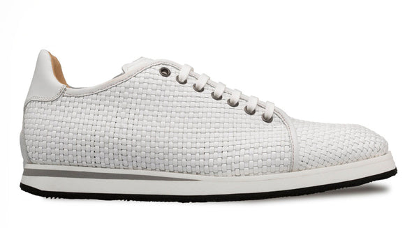 Mezlan Woven Calfskin Oxford - White
