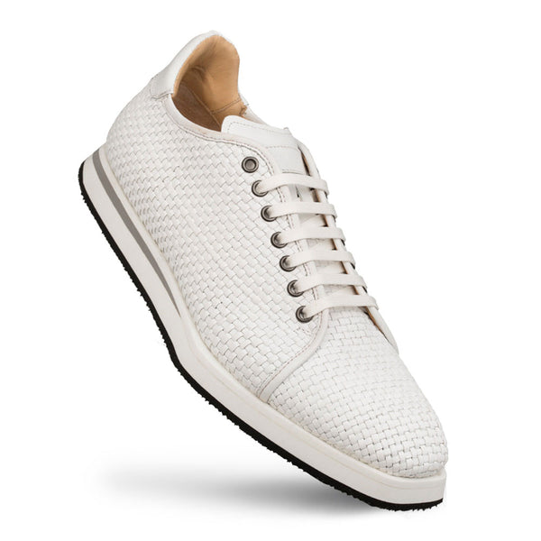 Mezlan Woven Calfskin Oxford - White