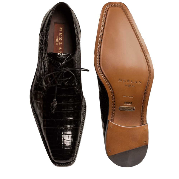 Mezlan Anderson Crocodile Oxford - Black