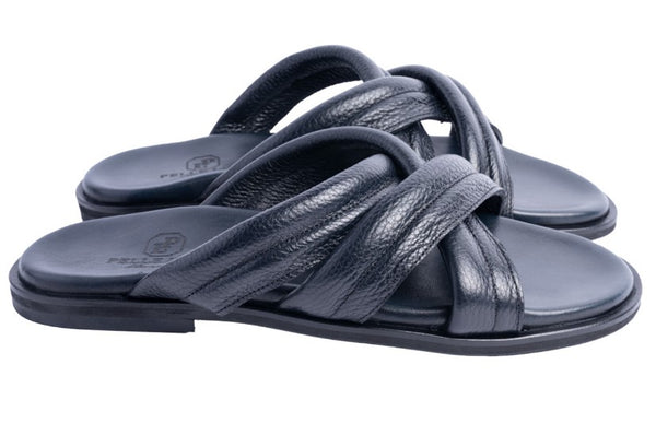 Pelle Balaer Calfskin Sandal - Navy
