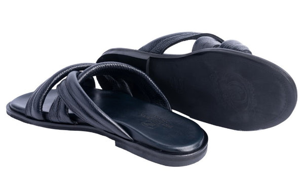 Pelle Balaer Calfskin Sandal - Navy