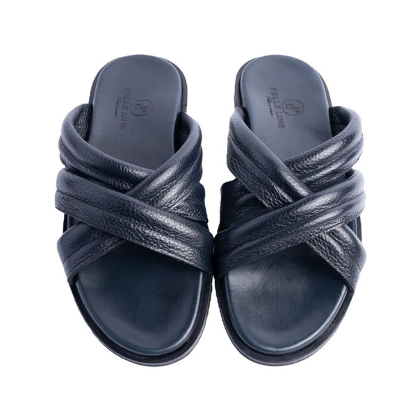 Pelle Balaer Calfskin Sandal - Navy