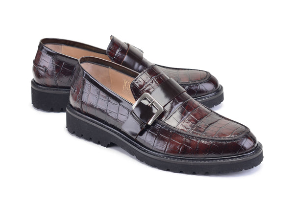 Pelle Crocodile Loafer - Brown