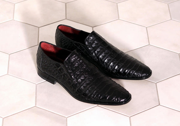Pelle Exotics Crocodile Loafer - Black