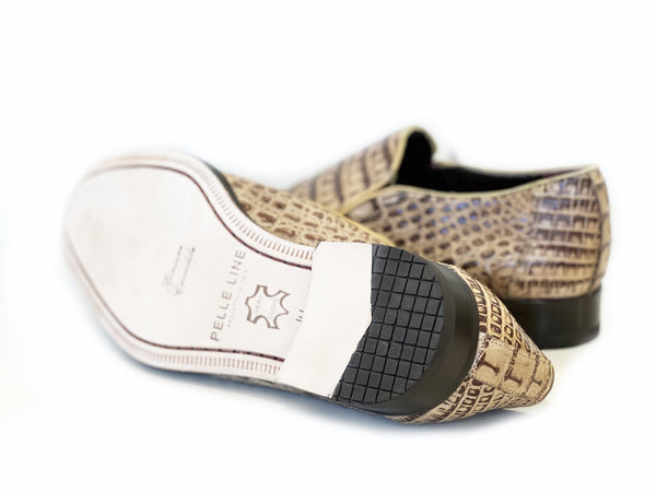Pelle Exotics Crocodile Loafer - Taupe