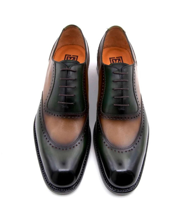 Ugo Vasare Charlton Calfskin Oxford - Caramel/Green