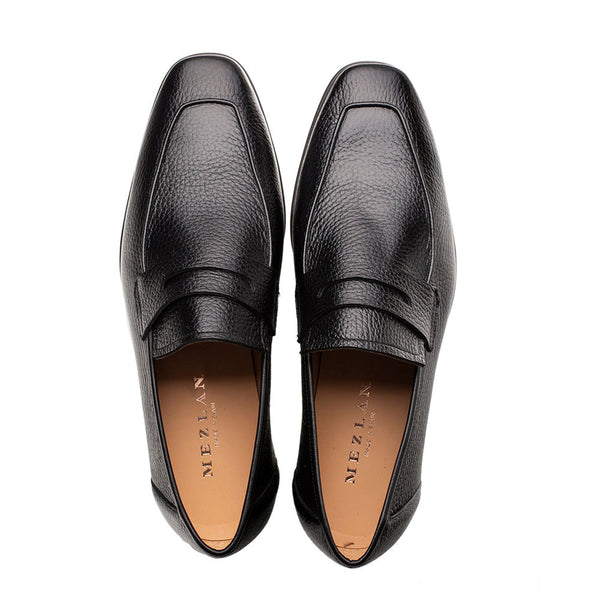 Mezlan Deerskin Penny Loafer - Black