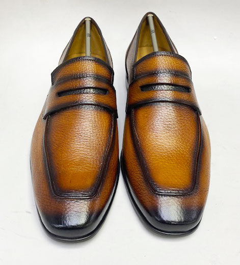 Mezlan Deerskin Penny Loafer - Cognac