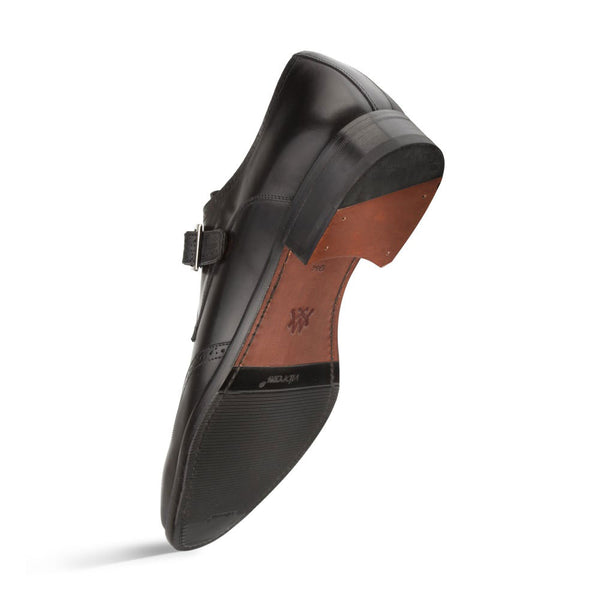 Mezlan Forest Calfskin Monkstrap - Black