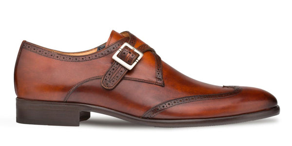 Mezlan Forest Calfskin Monkstrap - Cognac
