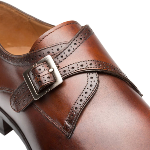 Mezlan Forest Calfskin Monkstrap - Cognac