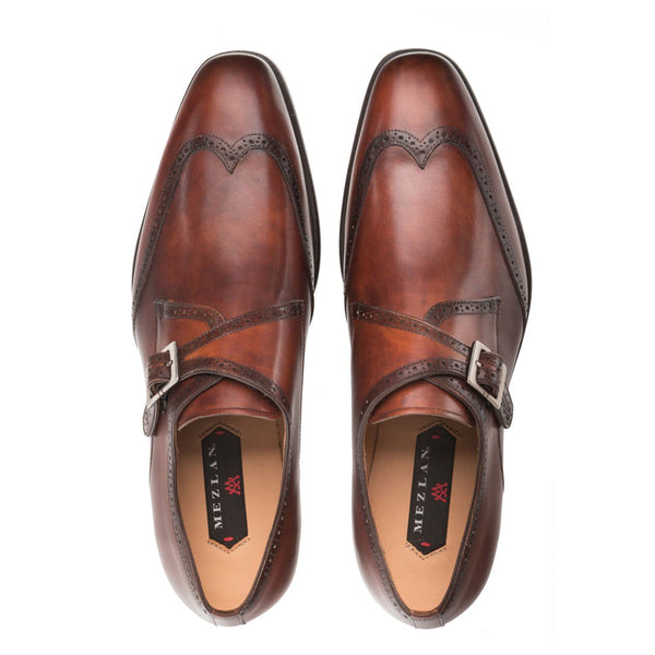 Mezlan Forest Calfskin Monkstrap - Cognac