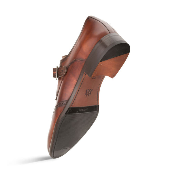 Mezlan Forest Calfskin Monkstrap - Cognac