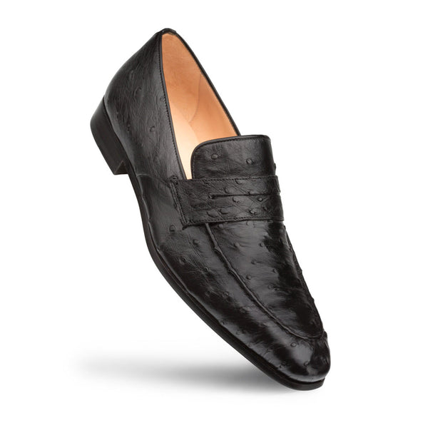 Mezlan Lisbon Ostrich Loafer - Black