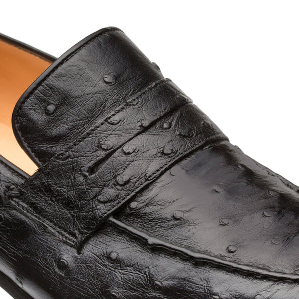 Mezlan Lisbon Ostrich Loafer - Black