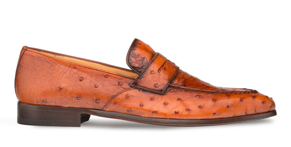Mezlan Lisbon Ostrich Loafer - Brandy