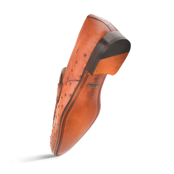 Mezlan Lisbon Ostrich Loafer - Brandy