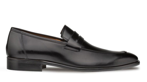 Mezlan Calfskin Penny Loafer - Black