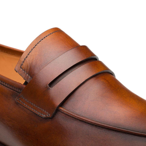 Mezlan Calfskin Penny Loafer - Cognac