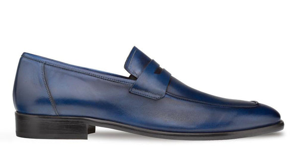 Mezlan Calfskin Penny Loafer - Navy