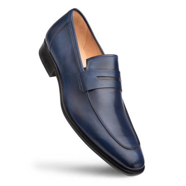 Mezlan Calfskin Penny Loafer - Navy