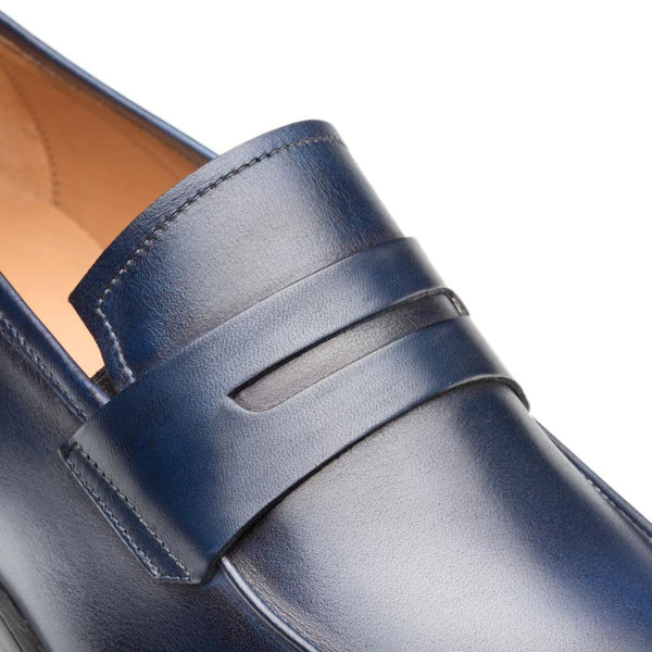 Mezlan Calfskin Penny Loafer - Navy