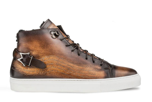 Mezlan Patina Calfskin High-Top - Cognac