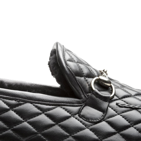 Mezlan Quilted Calfskin Loafer - Black