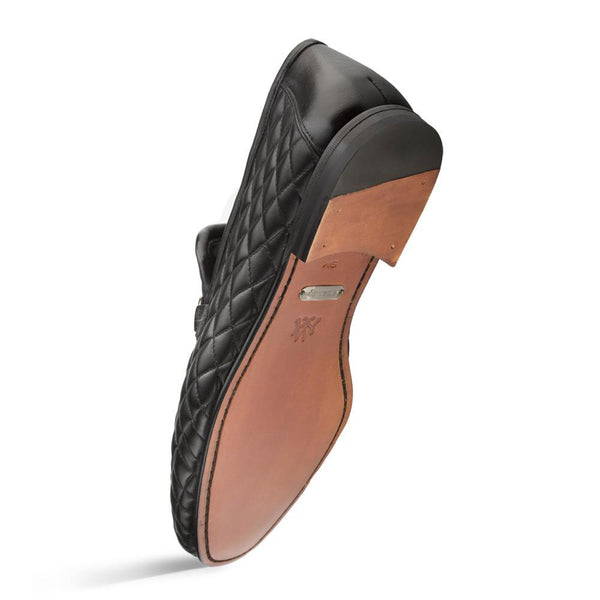 Mezlan Quilted Calfskin Loafer - Black