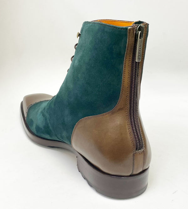Mezlan Suede/Calfskin Boot - Forest Green/Brown