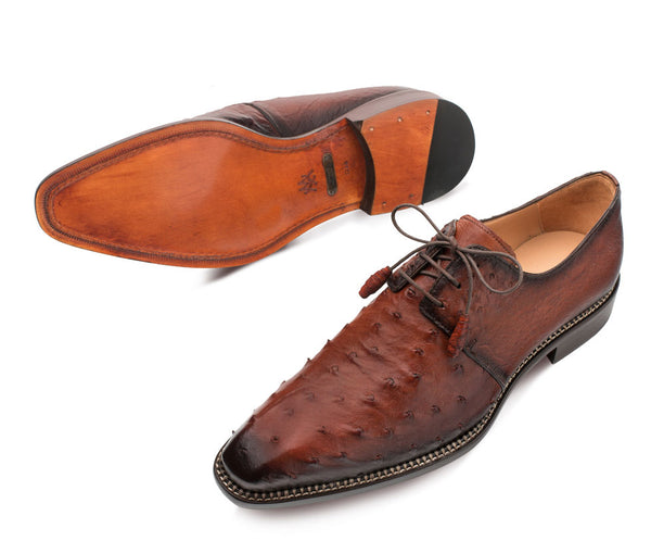 Mezlan Tillson Ostrich Oxford - Brandy
