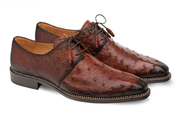 Mezlan Tillson Ostrich Oxford - Brandy