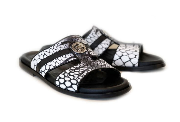 Pelle Vinnie Leather Sandal - Black/White