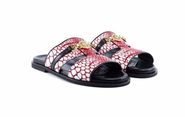 Pelle Vinnie Leather Sandal - Red/White