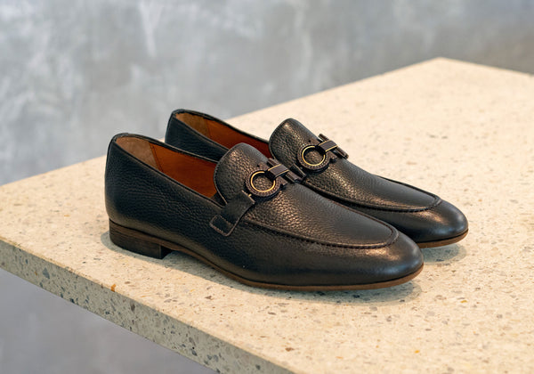 Pelle Pebbled Loafer - Dark/Brown